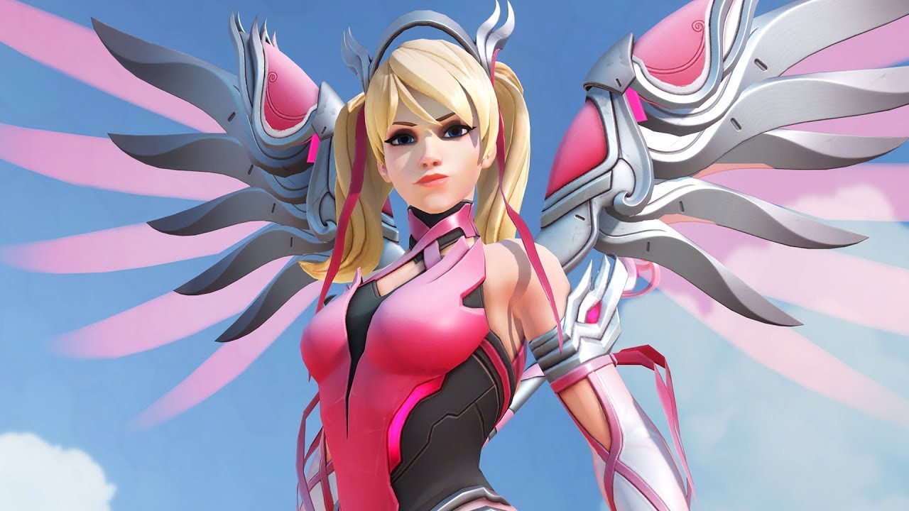 Pink Mercy Skin + All Highlights, Emotes, Poses [Overwatch]