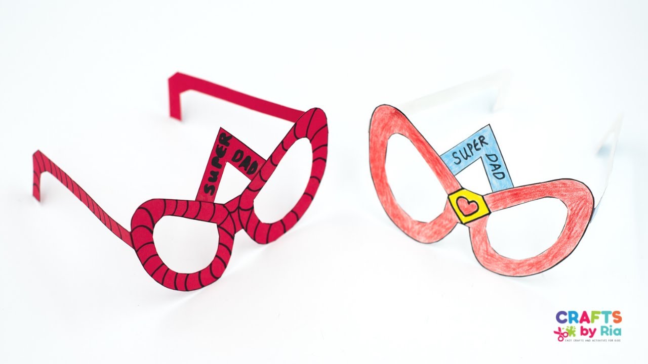 Father's day superhero craft- Easy paper glasses for Dad