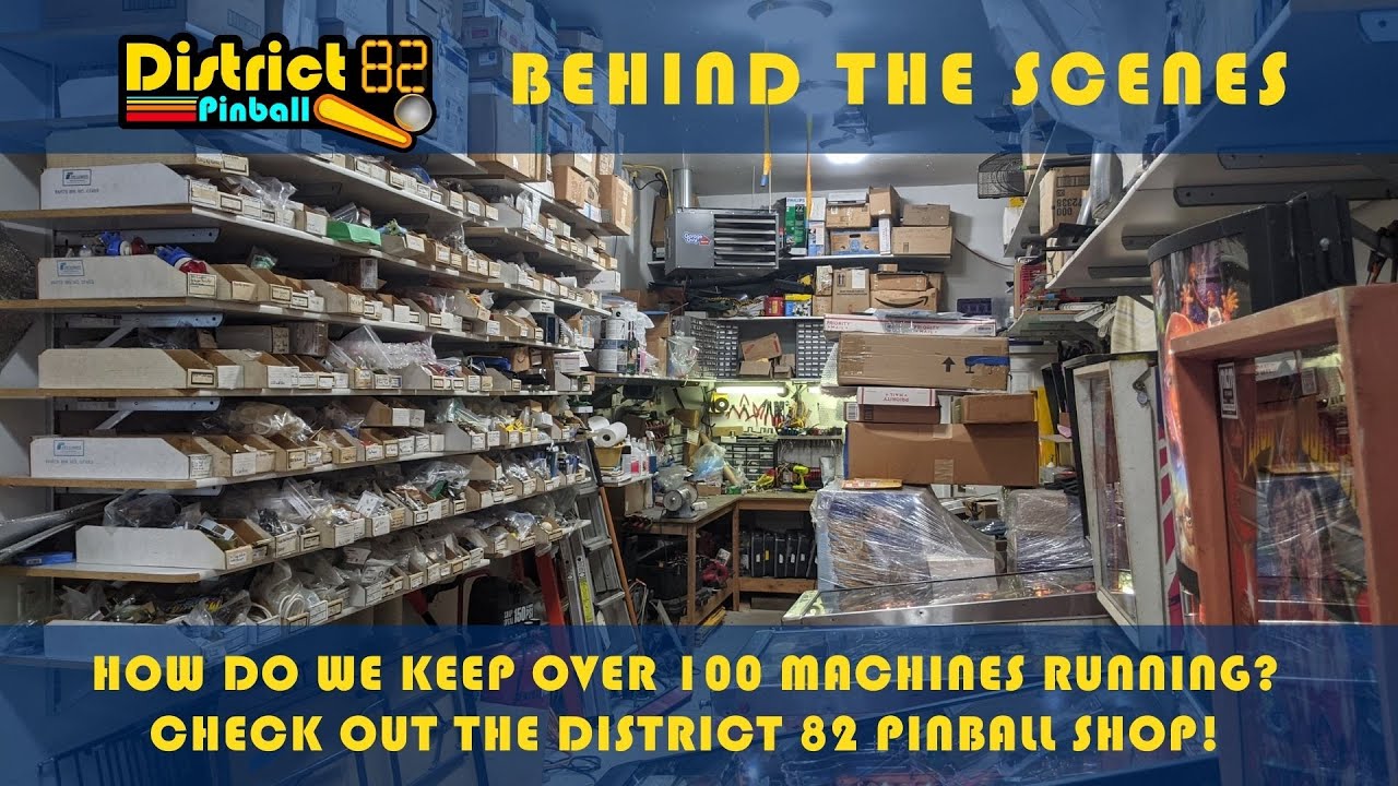 Pinball Parts Floor to Ceiling! How we guarantee all 100+ pinball machines work when the doors open.