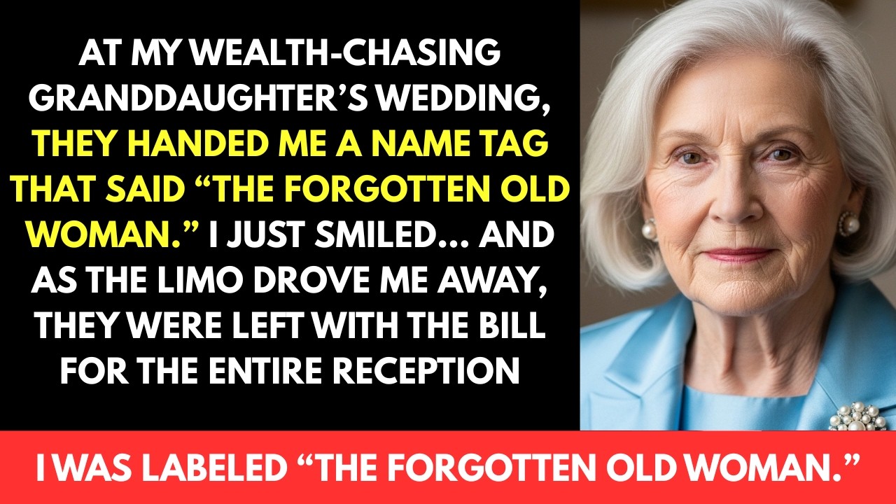 At my fortune-hunting granddaughter’s wedding, they handed me a tag that said, The Missing Old Woman