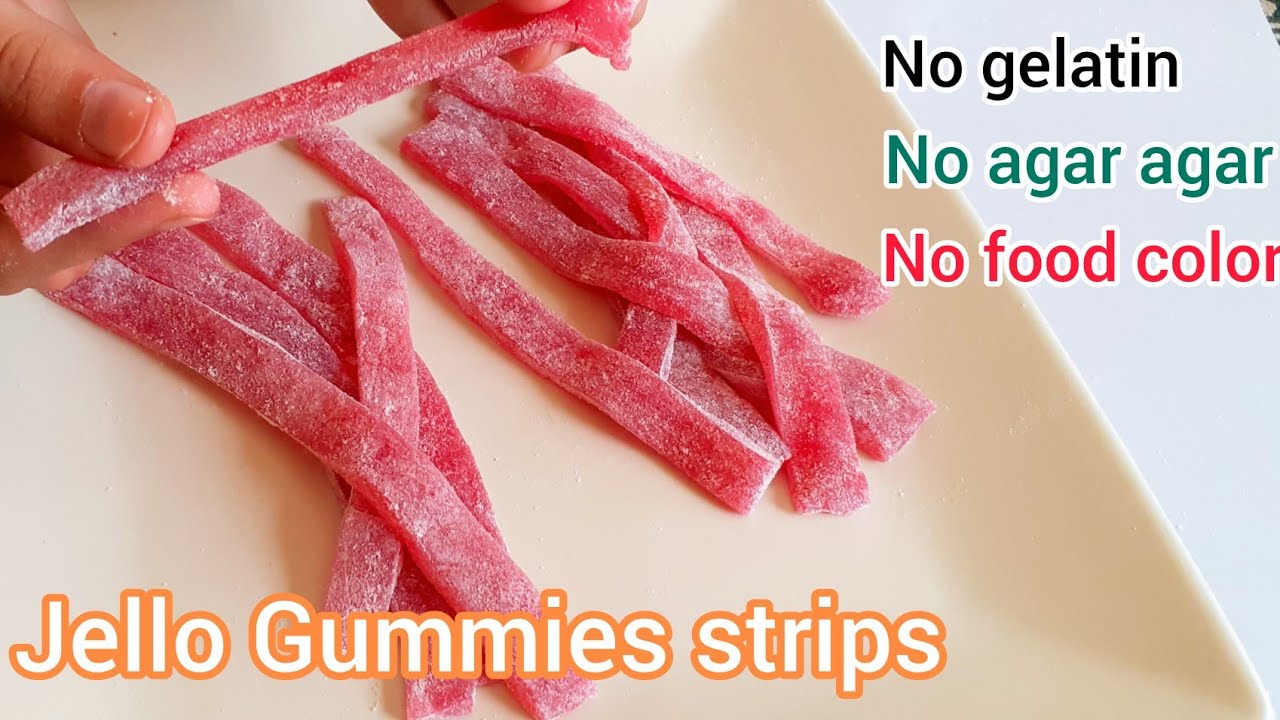How to Make Jelly Strips like Gummies without Gelatin or Agar Agar Using 4 Simple ingredients