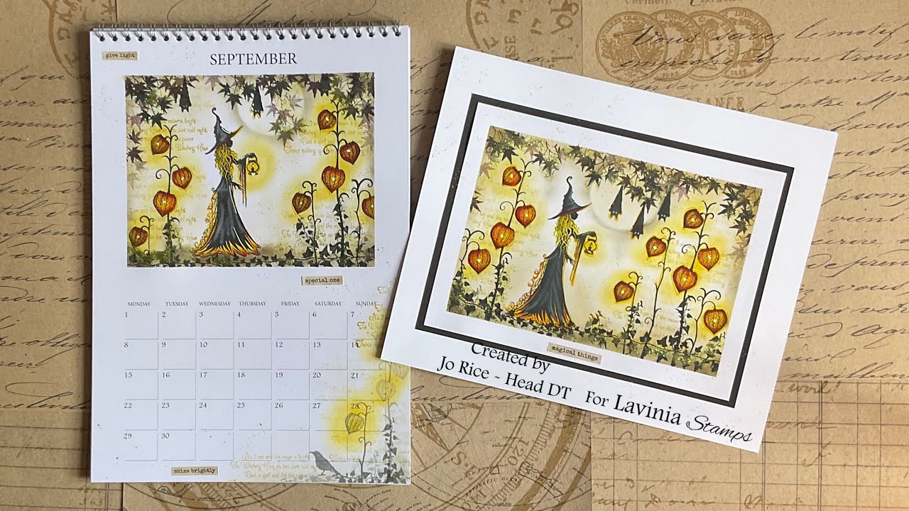 Faba in September by Jo Rice #laviniastamps #calendar #cardmakingvideo
