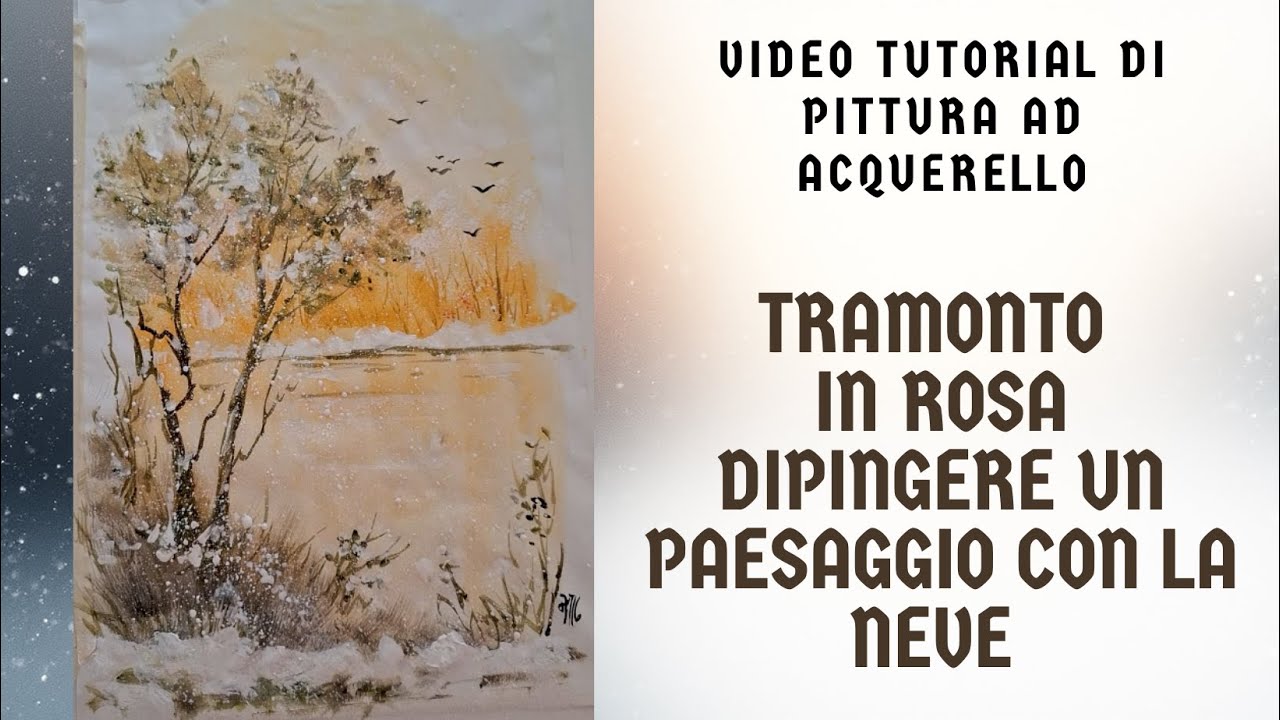 Dipingere la neve vestita di rosa. Paesaggio invernale