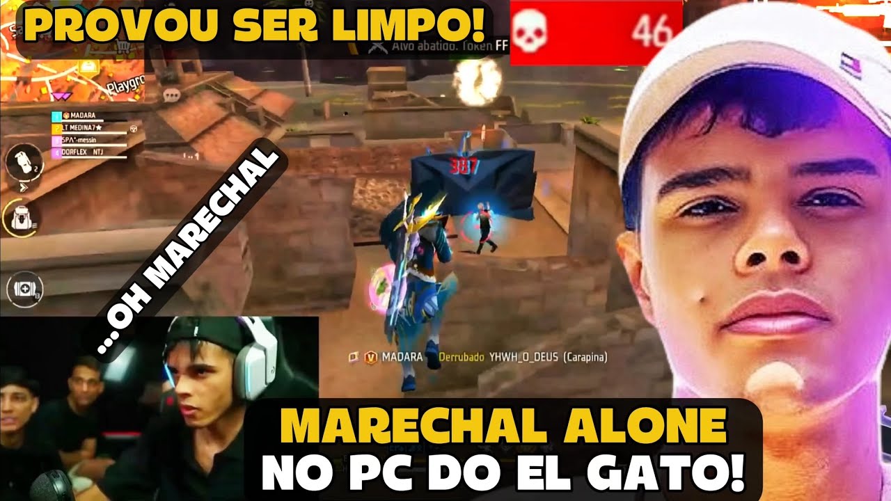 MARECHAL JOGOU NO PC DO EL GATO E IMPRESSIONOU BAK E EL GATO! FREE FIRE - MARECHAL HIGHLIGHTS