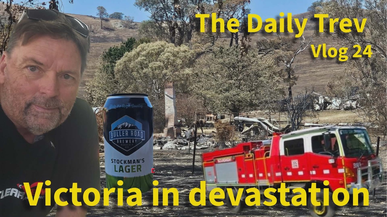 First Cars travelling Mansfield to Melb, devastating bushfires. Buller Road Brewery, Bakery. Vlog 24