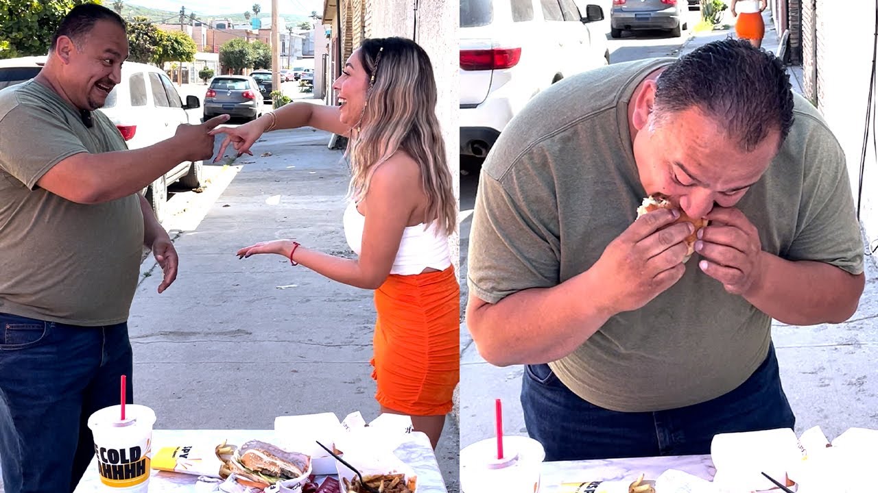 Reto viral de comida con mi papá (piedra, papel o tijera)