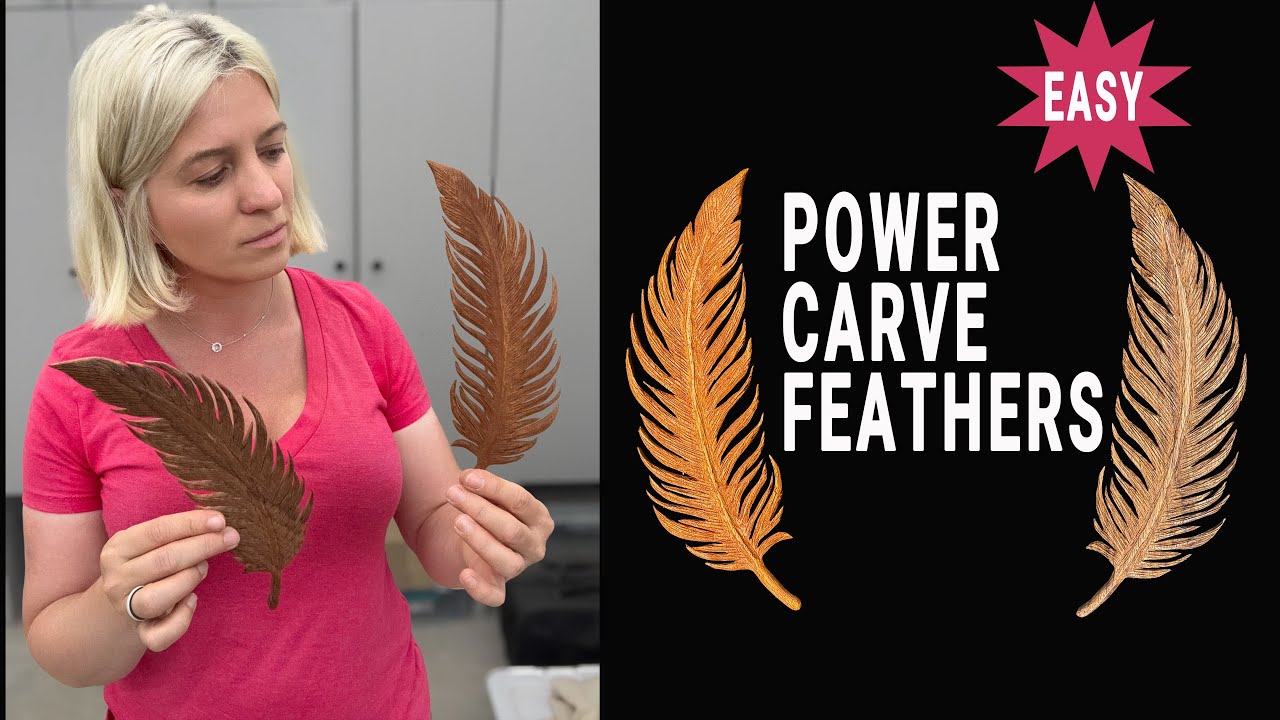 How to power carve a wooden feather. Easy project anyone can do