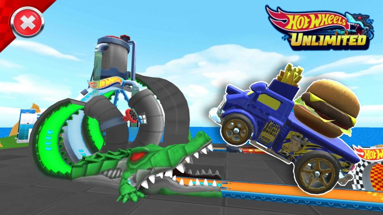 Hot Wheels Unlimited - Buns of Steel Races in The Triple Gator Loop Track