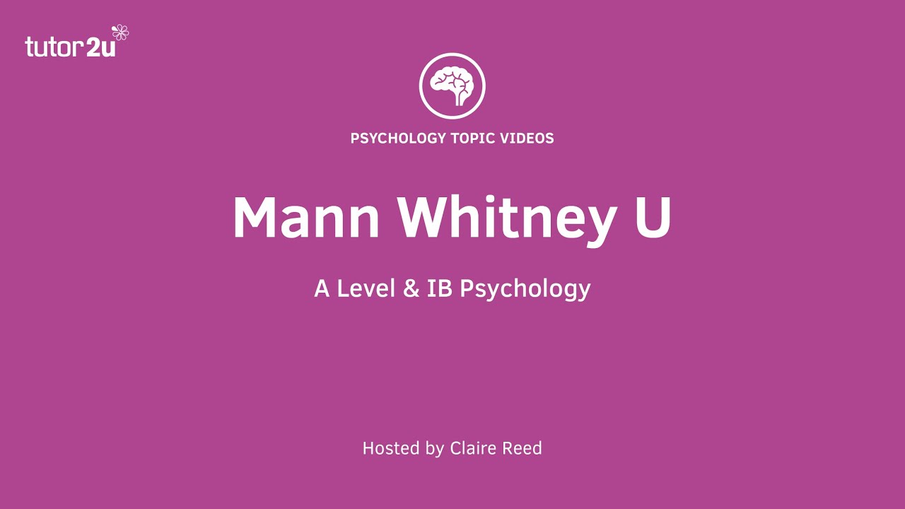 Research Methods - Mann Whitney U