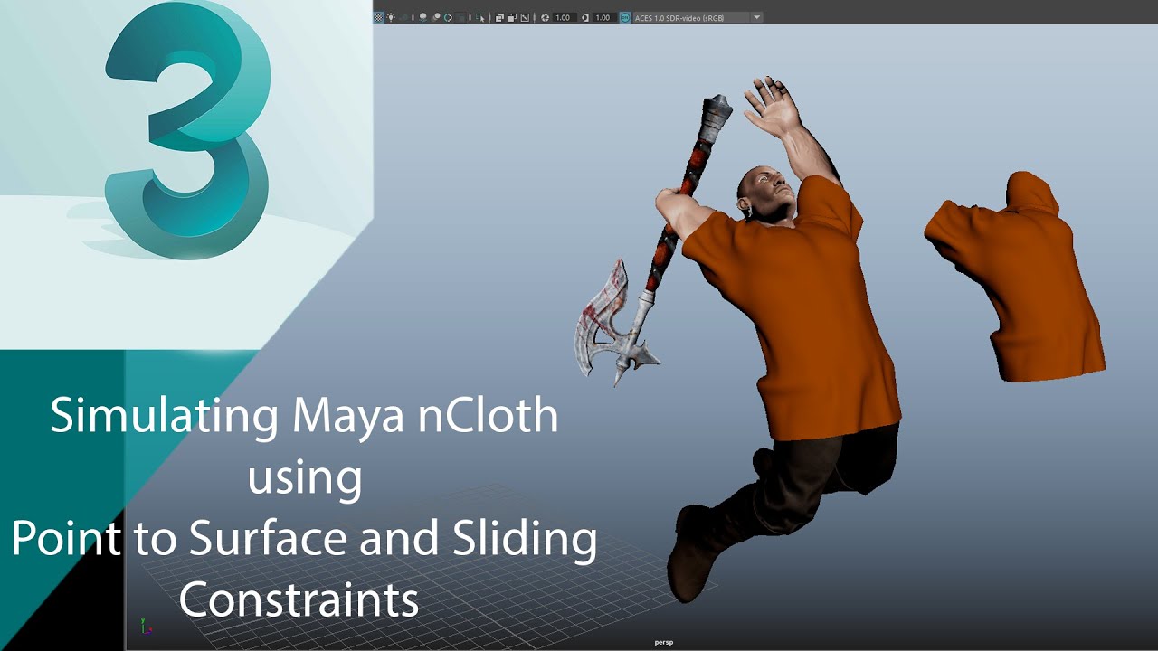 SIMULATING MAYA NCLOTH USING POINT TO SURFACE AND SLIDING CONSTRAINT I MIXAMO TO MAYA CLOTH SIM.