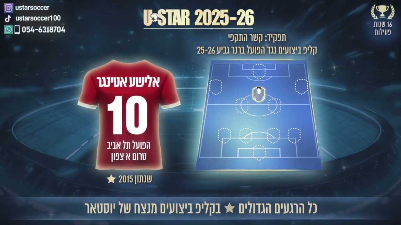 אלישע אטינגר - 2015 - קשר התקפי -הפועל תל אביב טרום א צפון - קליפ ביצועים נגד הפועל ברנר גביע  25-26