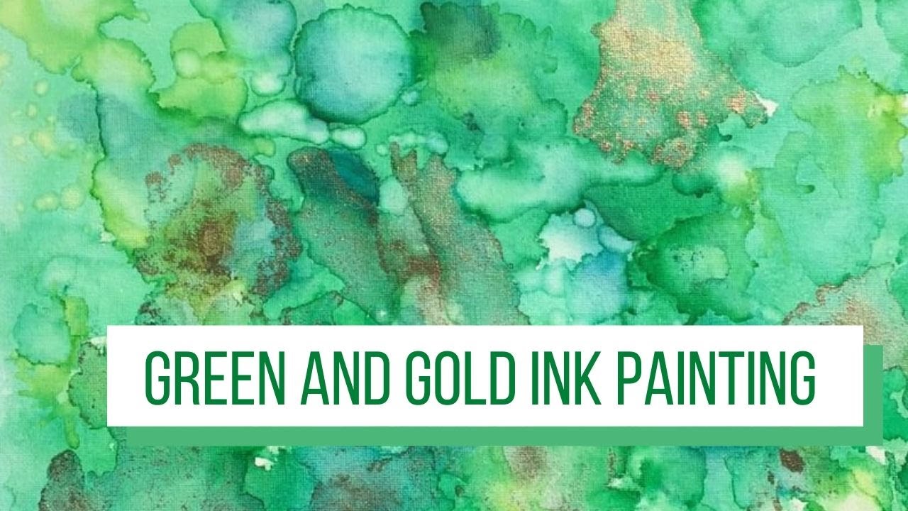 [9] Alcohol Ink Art on Canvas - featuring Airbrush, Pinata Brass Ink and more