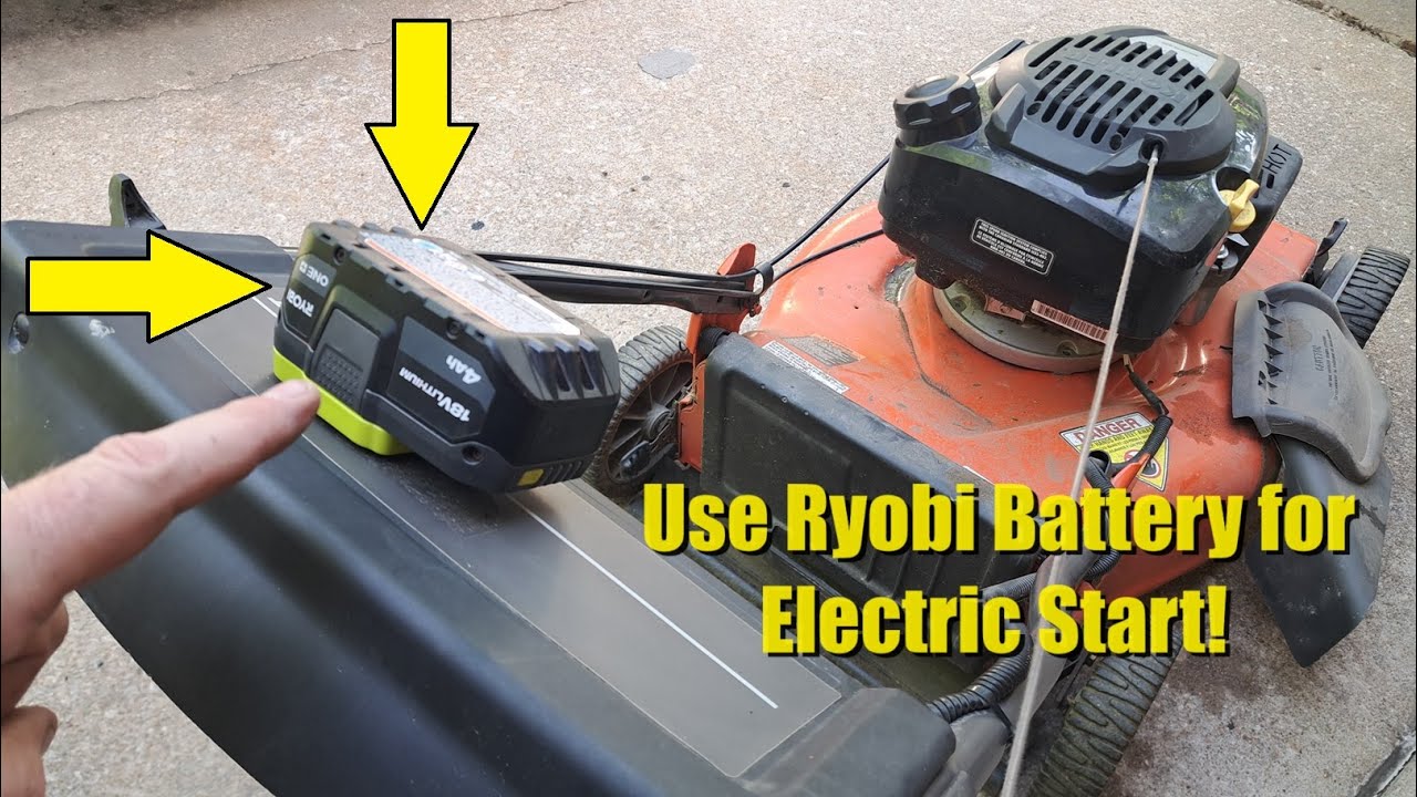 Convert Lawn Mower Electric Start to 18v Ryobi Battery