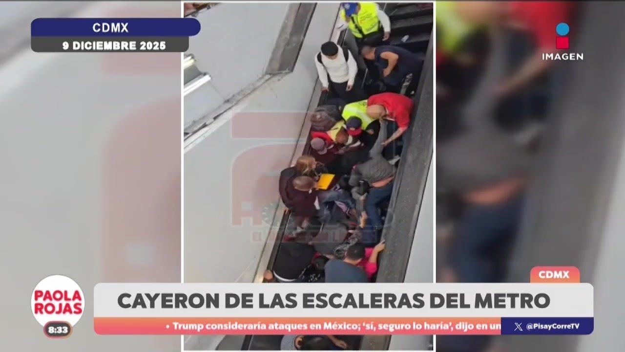 12 lesionados tras ca&iacute;da en escaleras de la L&iacute;nea 9 del Metro | DPC con Paola Rojas