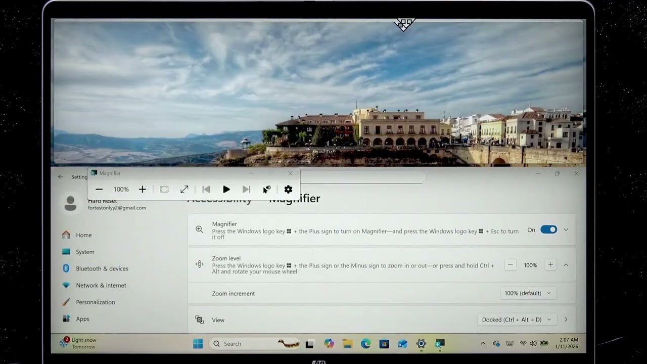 HP OmniBook 5 Flip – Come usare la lente di ingrandimento (Screen Magnifier)