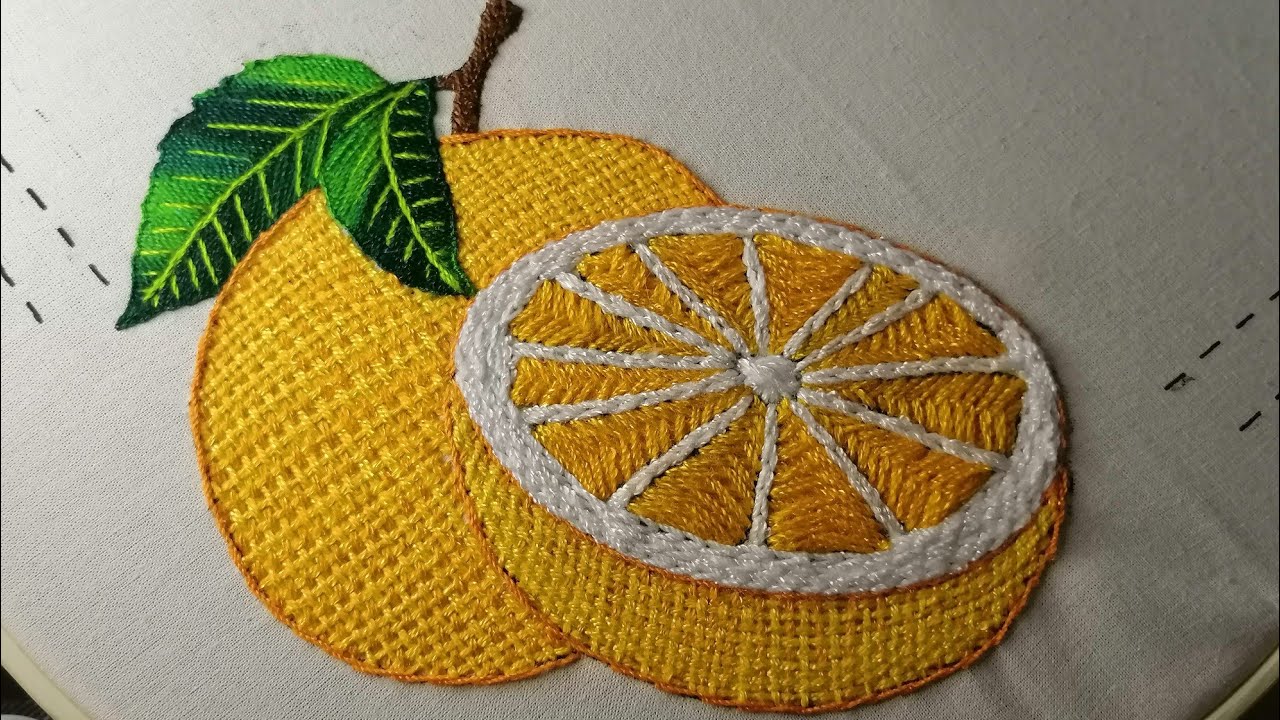 Borda está Deliciosa fruta, con estás bonitas Puntadas...Mitad de Naranja. 🍊🍊