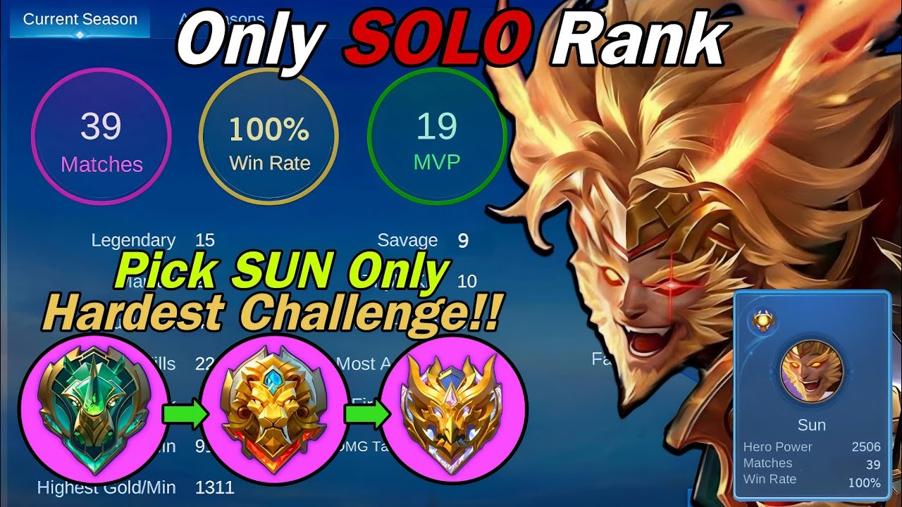I Played SUN Only to EPIC To MYTHIC IN SEASON 34