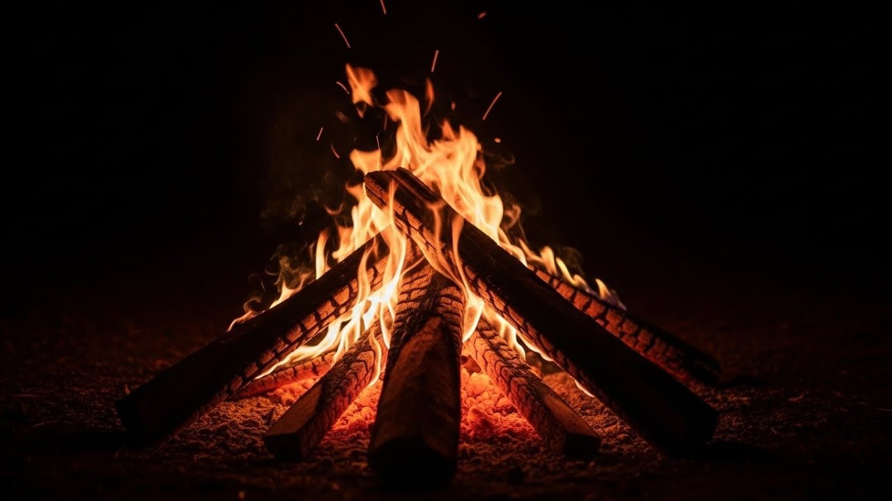 Calming Campfire Night LIVE – Fireplace Crackling Ambience