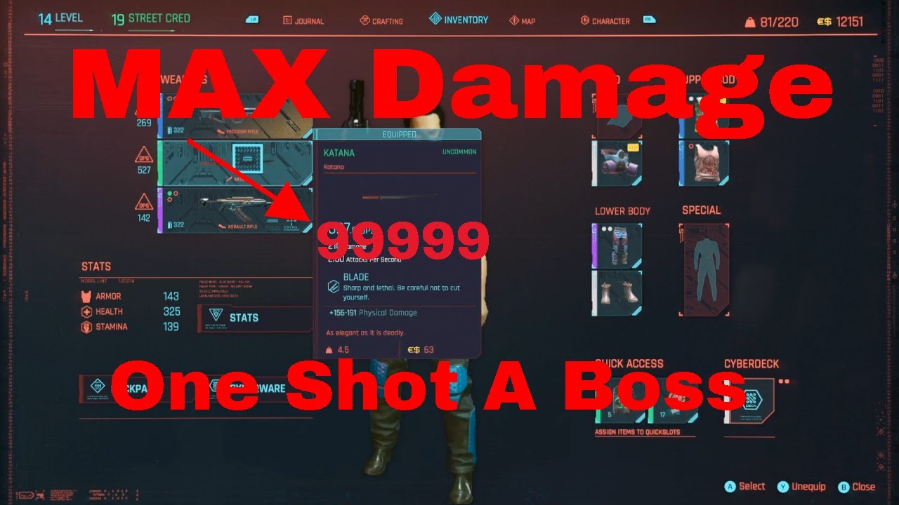 Cyberpunk 2077 Damage Glitch / Weapon Glitch / One Shot Everything / Exploit