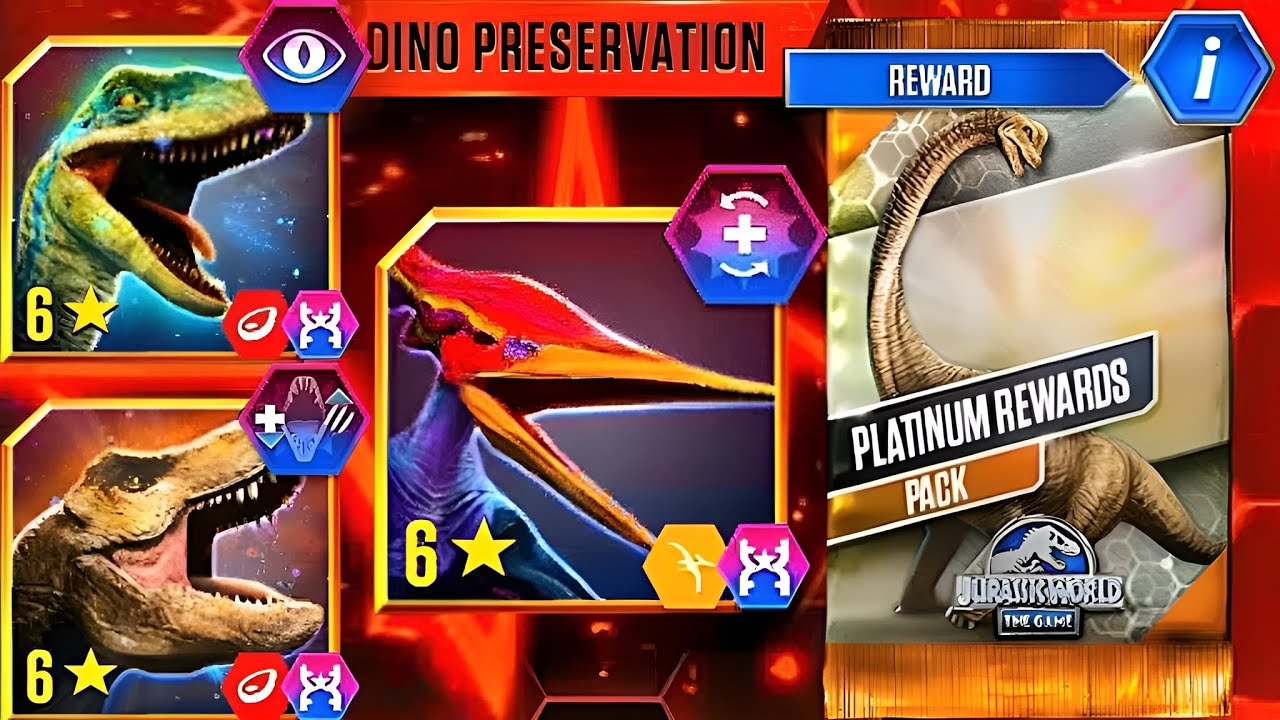 DINO PRESERVATION BLUE VS REXY VS PTERANODON | JURASSIC WORLD THE GAME