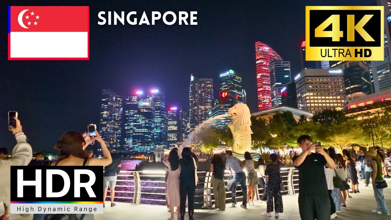 🇸🇬Singapore 4k walk - Downtown 4K Night Walking Tour｜4K 60fps