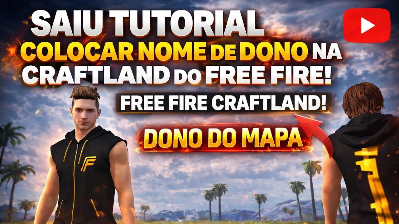 SAIU TUTORIAL DE COMO COLOCAR NOME DE DONO NA CRAFTLAND DO FF! FREE FIRE CRAFTLAND!
