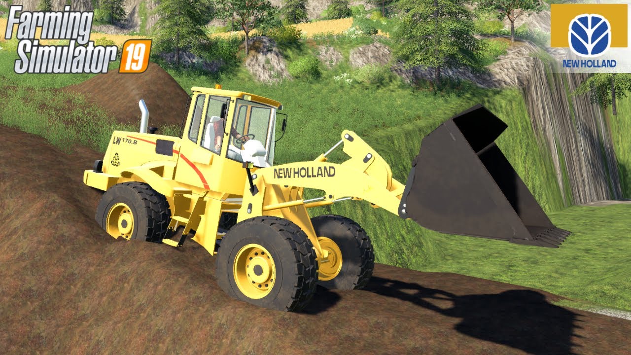 Farming Simulator 19 - NEW HOLLAND LW 170B Builds Road Through Road Collapse