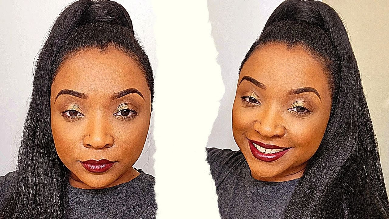 KINKY STRAIGHT WRAP AROUND PONYTAIL TUTORIAL + COFECO COLD BREW COFFEE