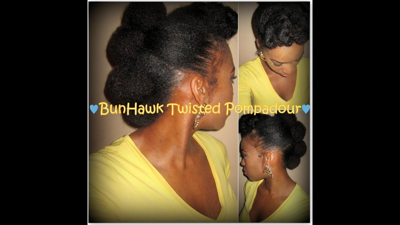 Protective Style | BunHawk with Twisted Pompadour on Natural Hair
