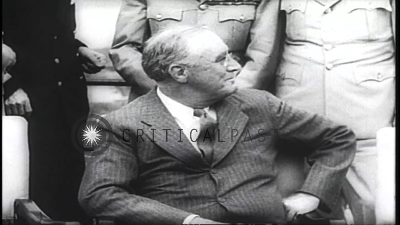 Franklin D. Roosevelt, Mackenzie King and Winston Churchill meet in Quebec, Canad...HD Stock Footage