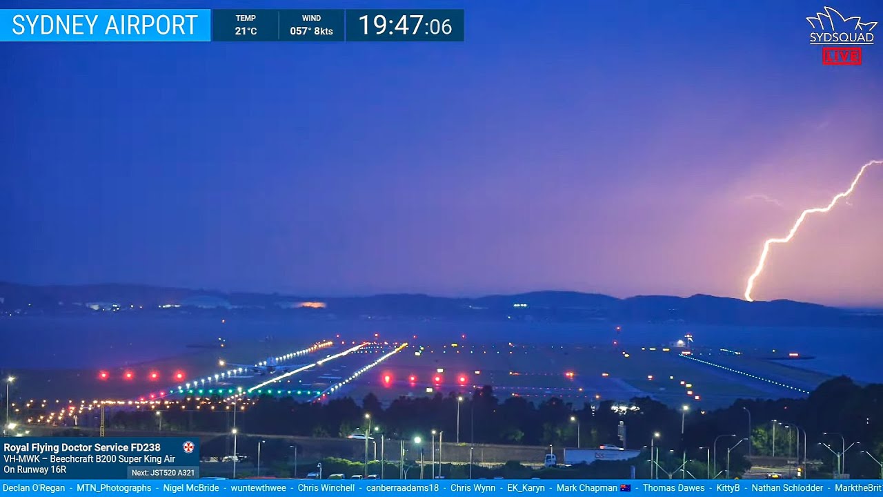 🔴🌩️LIGHTNING NIGHT🌩️ Live Plane Spotting at Sydney Airport with Tim and Kurt🔴