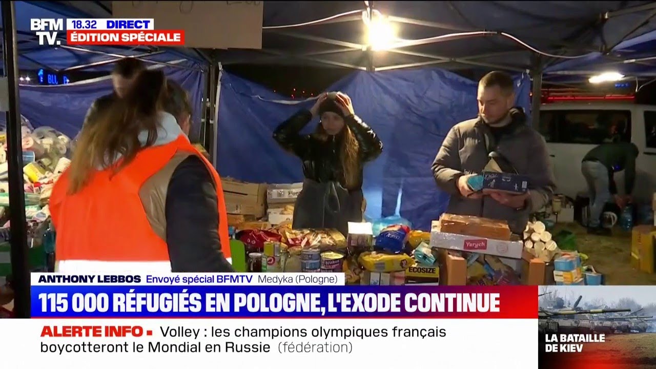La solidarit&eacute; s'organise en Pologne pour venir en aide aux r&eacute;fugi&eacute;s ukrainiens