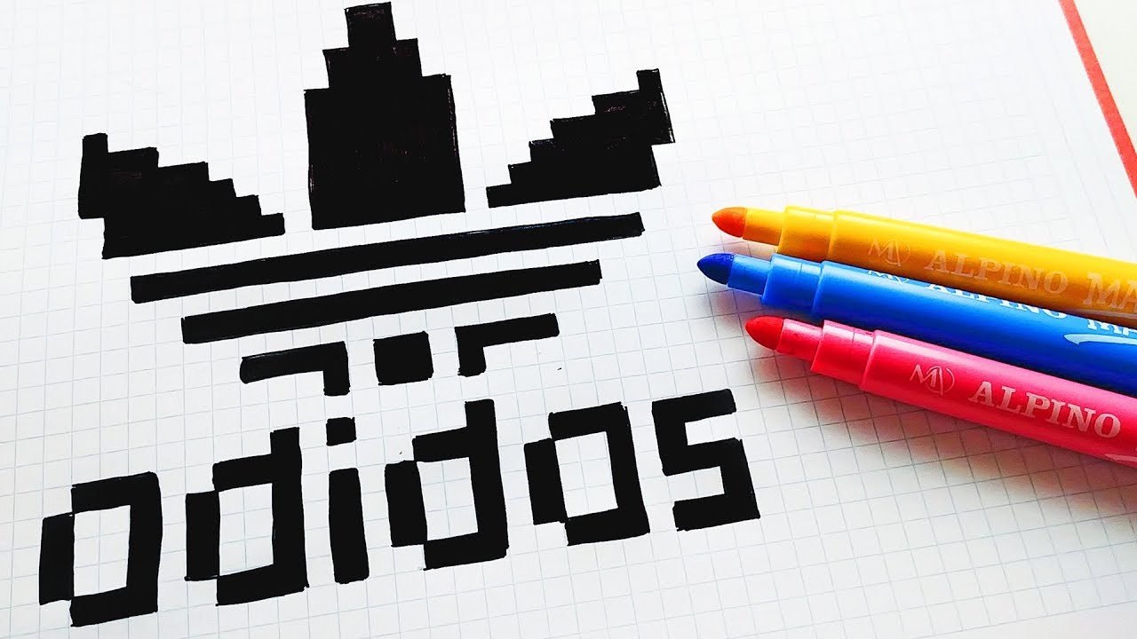 Handmade Pixel Art - How To Draw Adidas Logo #pixelart