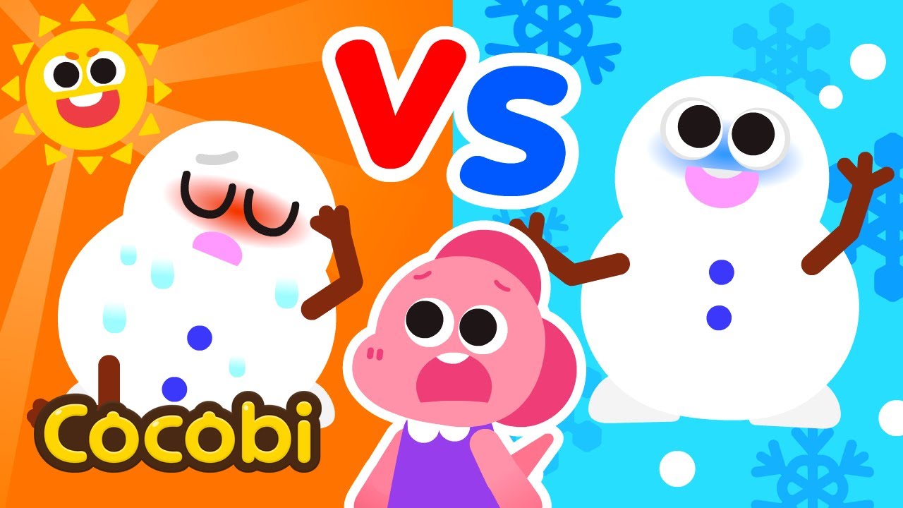 The Snowman Is Melting! Hot VS Cold🥵🥶 | Fun Songs for Kids | Cocobi