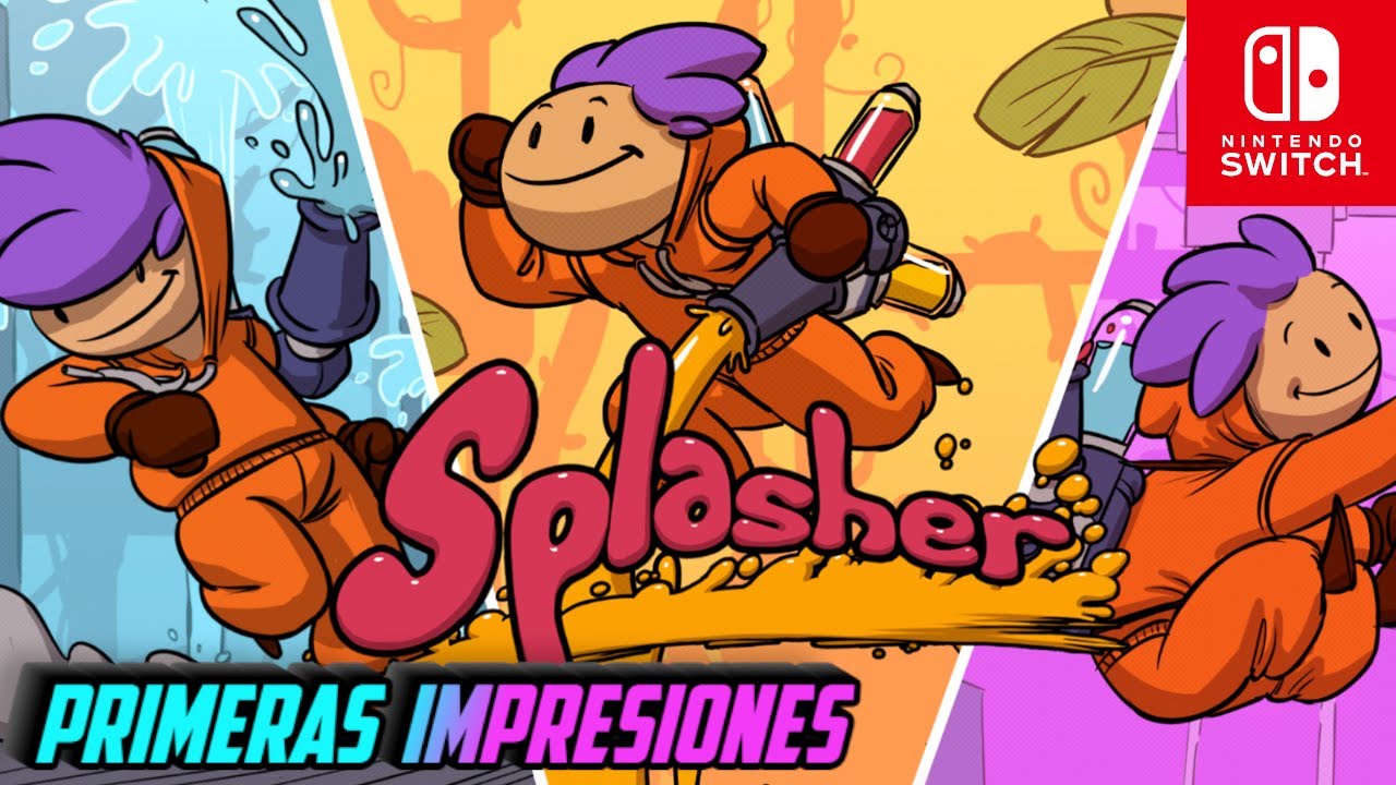 SPLASHER (Nintendo Switch)- ¡PLATAFORMAS EN 2D LLENO DE PINTURA Y ACCIÓN! | AdmaGames | Gameplay