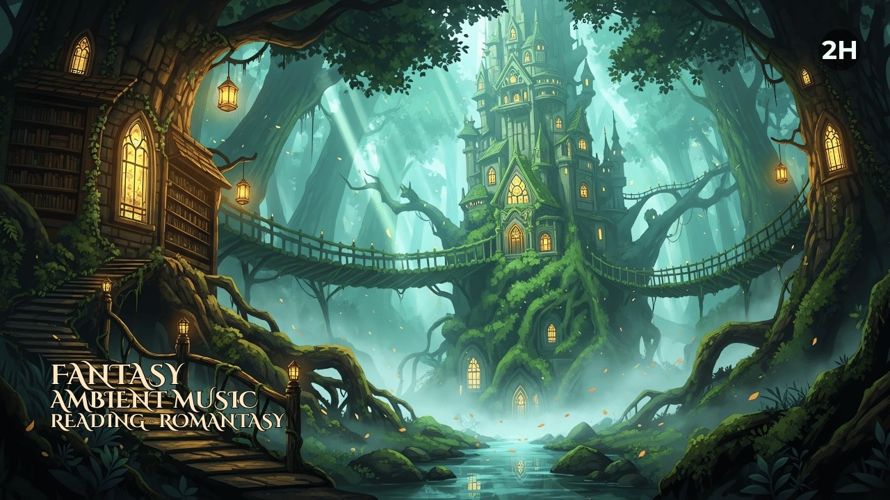 Fantasy Ambient Music for Reading & Romantasy (No Vocals) | 2H | Library of Eldoria