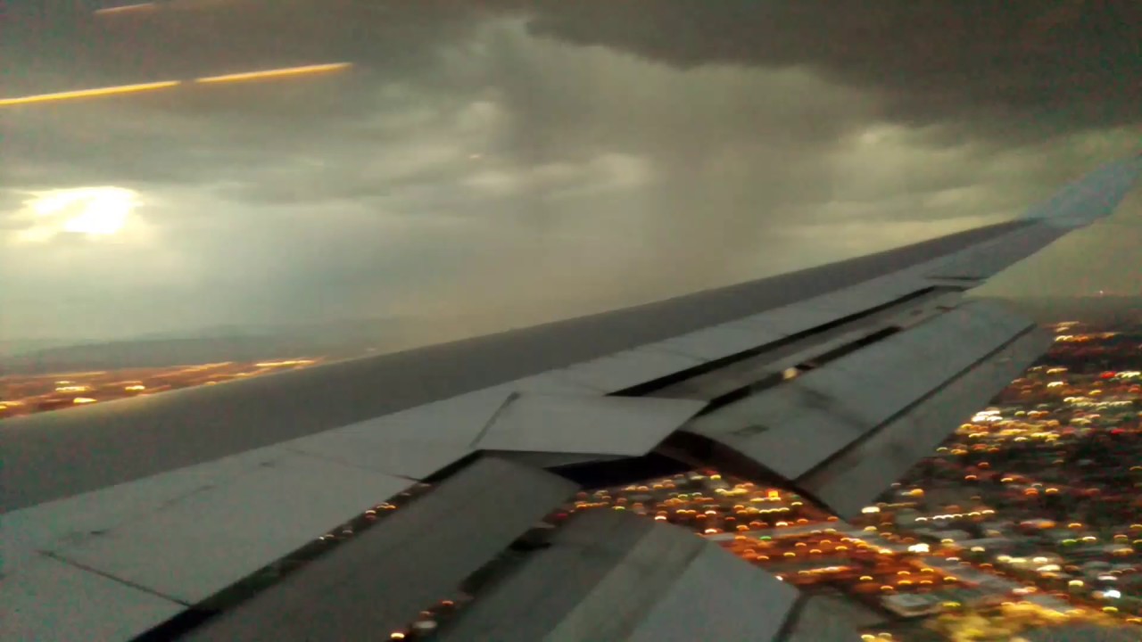 British Airways 747 stormy landing in to Las Vegas