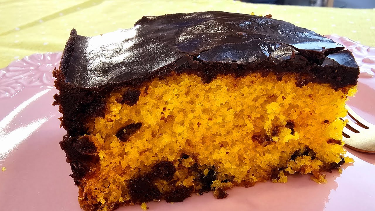 Receita de bolo de cenoura com cobertura de chocolate crocante |#Bolo |#Bolocenoura |#liquidificador