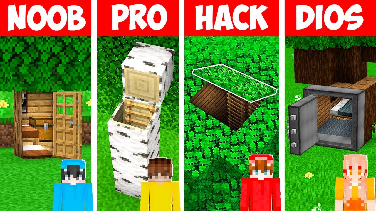 Minecraft NOOB vs PRO: Base SECRETA Dentro del &Aacute;RBOL