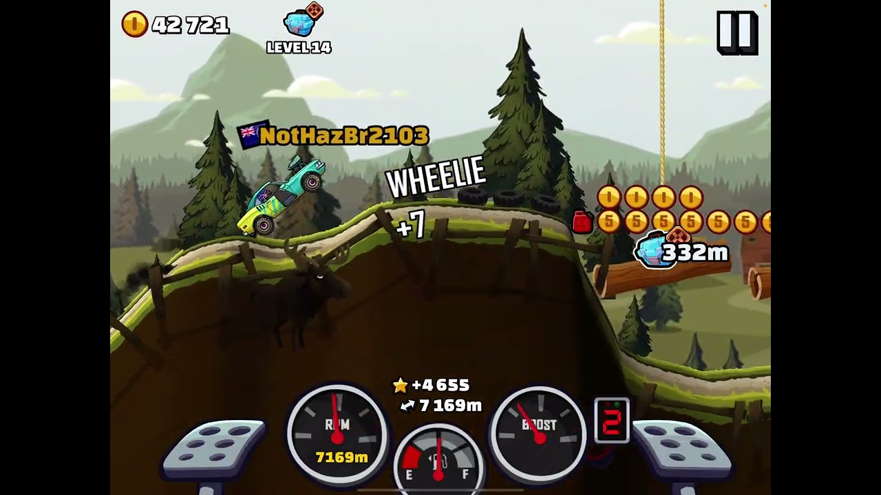 I played hill climb (Hill Climb Racing) HCR2