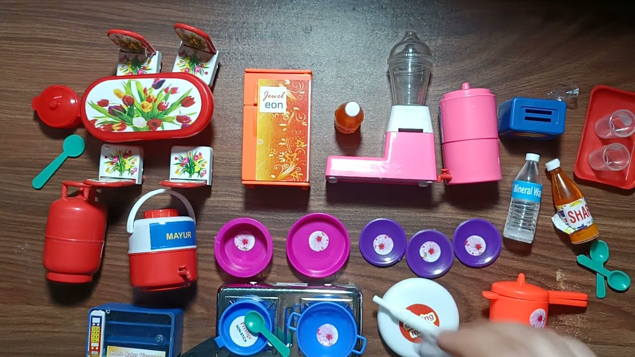 10 minutes Satisfying with unboxing hello kitty Kitchen set   hello kitty ASMR   miniature toys