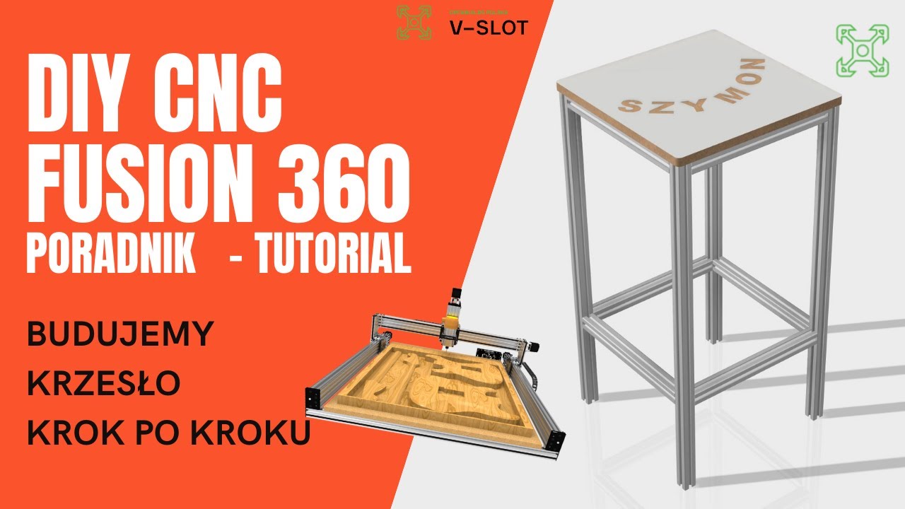 Zr&oacute;b to sam:  Krzesło,  hoker z profili aluminiowych i MDF. Jak  frezować  MDF? Model CNC Fusion360
