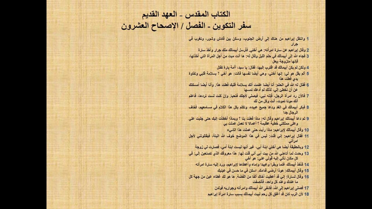 سفر التكوين 20 - الإصحاح العشرون - د/مجدى نجيب - ابونا ابرام