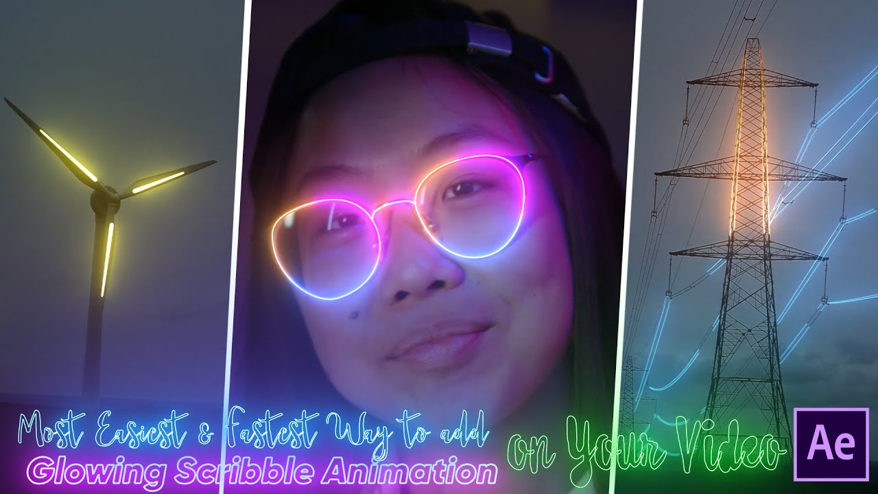 Easiest Way to add Glowing Scribble Animation on Your Video - After Effects Tutorial