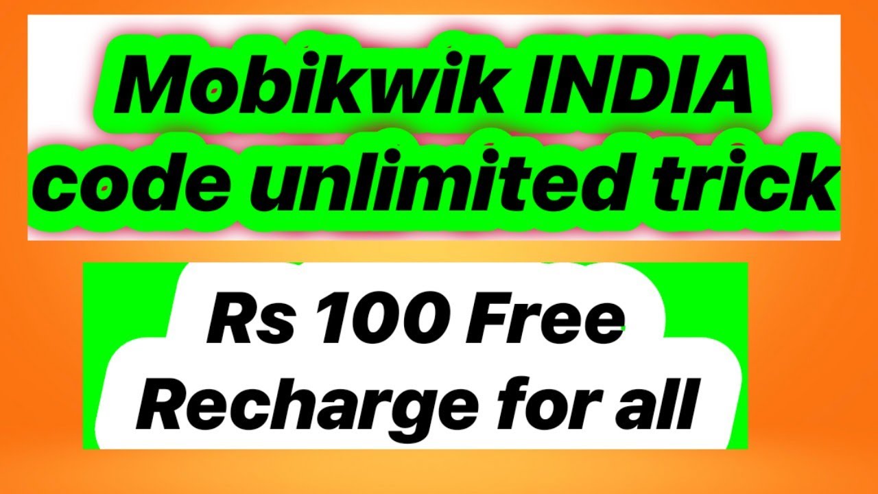 (***expired)***Rs 100 free Recharge || Mobikwik INDIA code unlimited trick || CHANDAN KUMAR