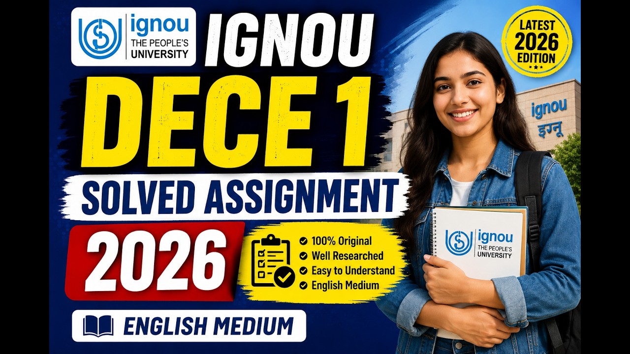 DECE 1 solved assignment 2026 in English || dece 1 solved assignment 2026 || ignou dece1 2026