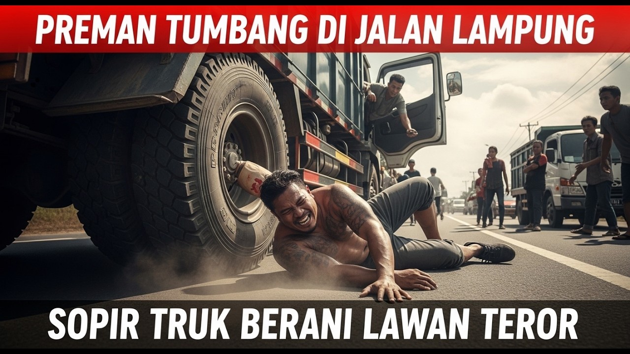 Preman Jalanan Lampung Tergilas Truk , Akhirnya Bertemu Sopir Pemberani
