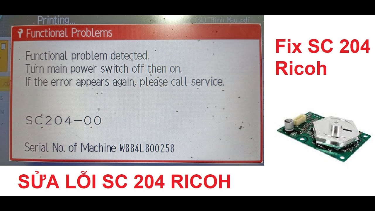Sc 204 Ricoh|Khắc phục lỗi SC 204 Ricoh|Fix SC 204 Error Ricoh