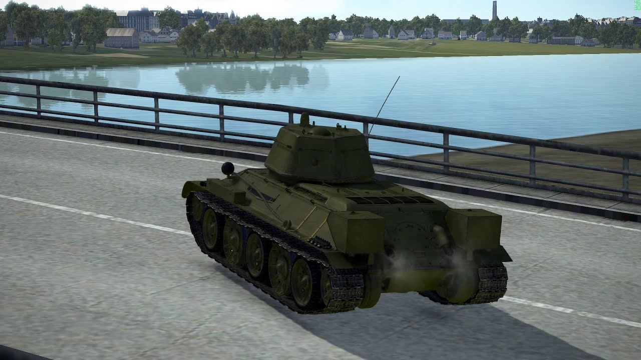 Танк Т-34 стоит на охране моста (Ил-2 Штурмовик)