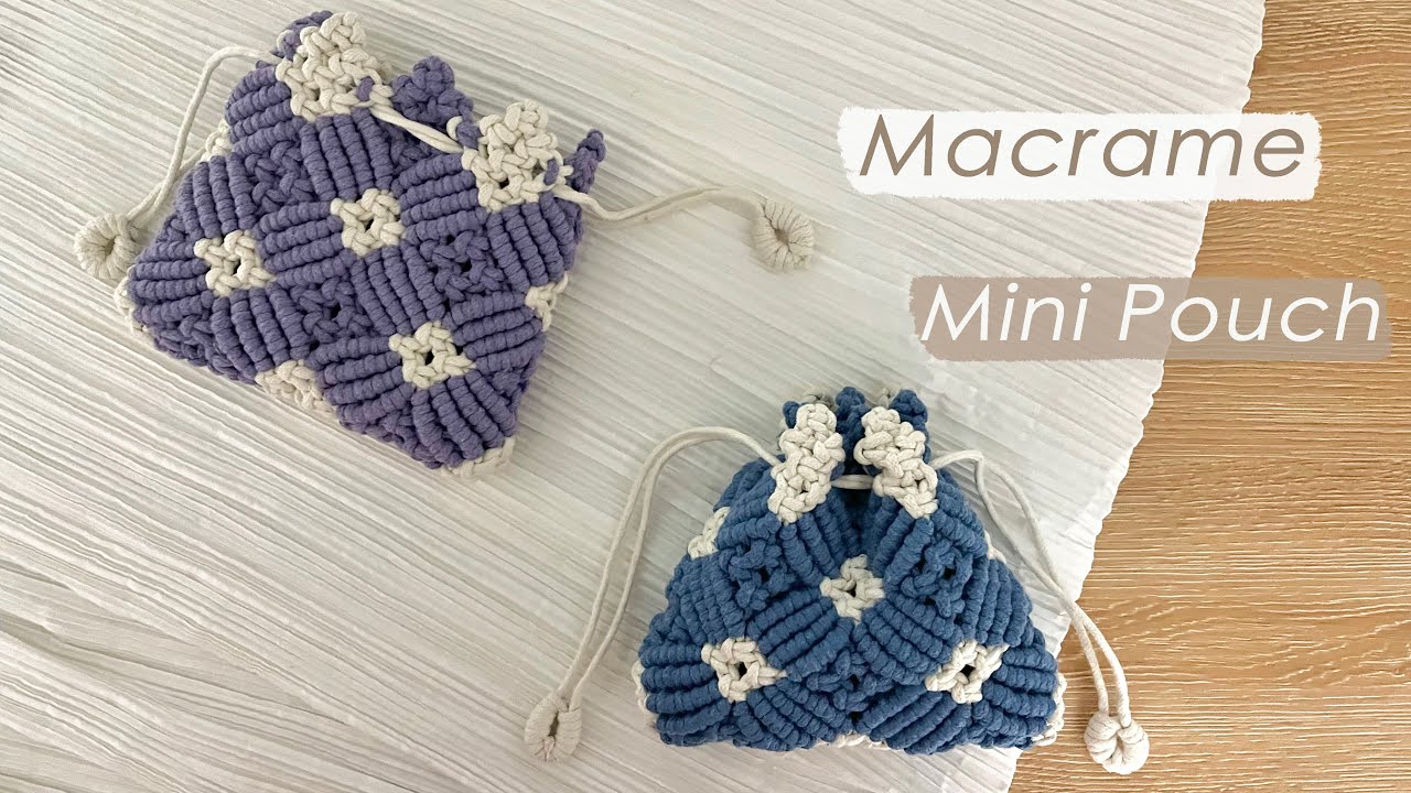 Macrame Drawstring Mini Pouch